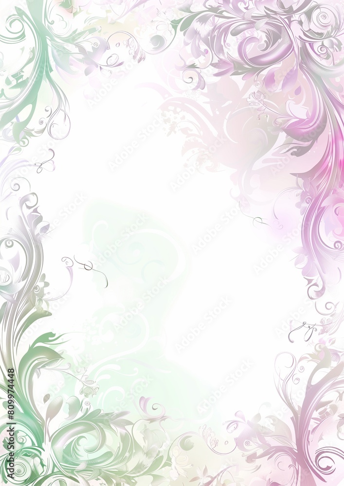 Wedding Invitation Card. Greeting Card. Empty Card with Flower Frame. Wedding Invitation Card. Greeting Card. Empty Card with Flower Frame.
