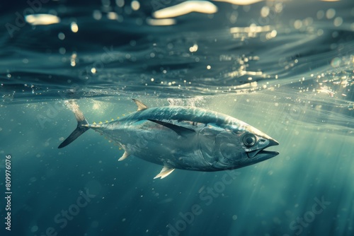 Tuna fish underwater in the ocean © Michael