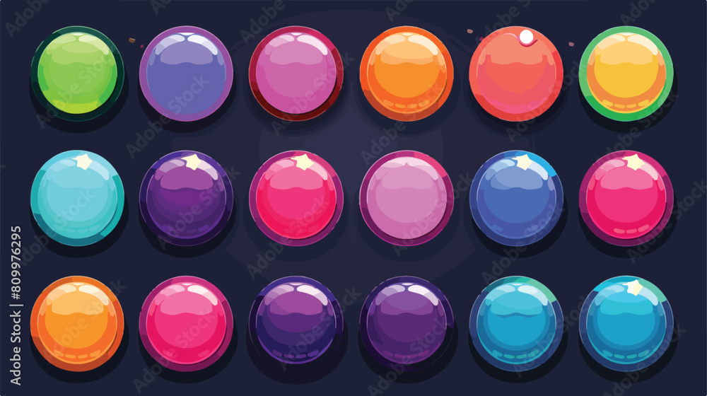 Vector set of game gradient buttons for mobile development