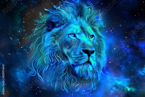 Zodiac sign constellation Leo symbol © Michael