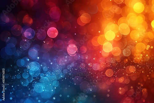 Colorful circles of light abstract background free space for text