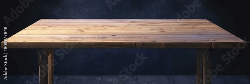 Wooden Table Against Dark Textured Background