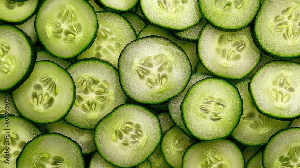 Cucumbers top view, greenhouse cucumbers, vegetables harvest Cucumbers top view, greenhouse cucumbers, vegetables harvest