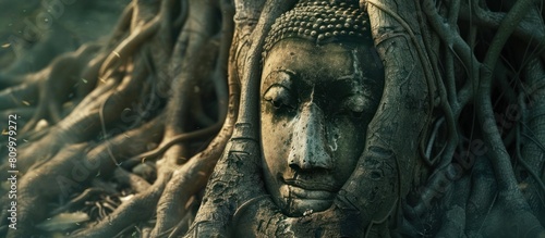 Buddha Head Entwined in Tree Roots Captures Enigmatic Allure of Wat Mahathat s Ancient Ruins in