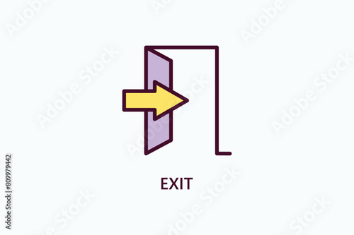 Exit Vector Icon Or Logo Illustration