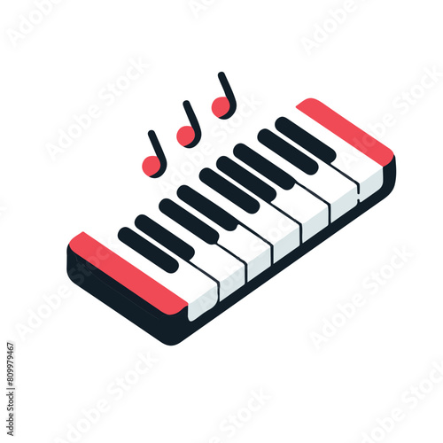 Minimalistic logo illustration of piano on a white background.