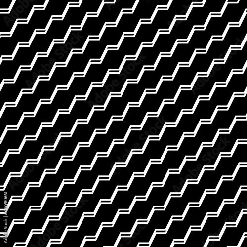 Diagonal zigzag lines background. Jagged stripes motif. Triangular waves ornament. Curves image. Linear backdrop. Digital paper  textile print  web design. Seamless pattern