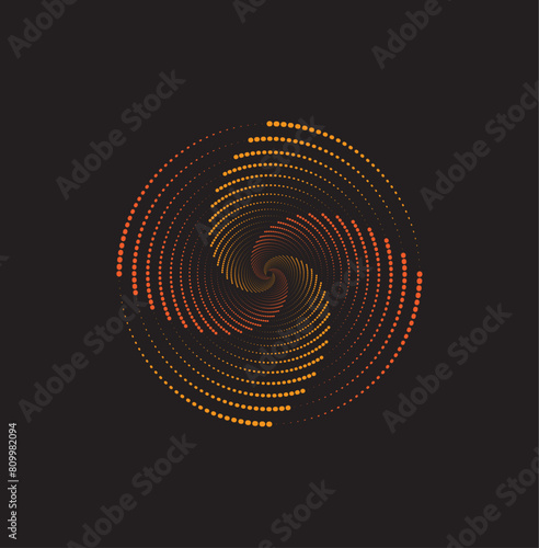 Bright orange and yellow circles pop against a deep black background. The circles vary in size and are scattered randomly across the image.