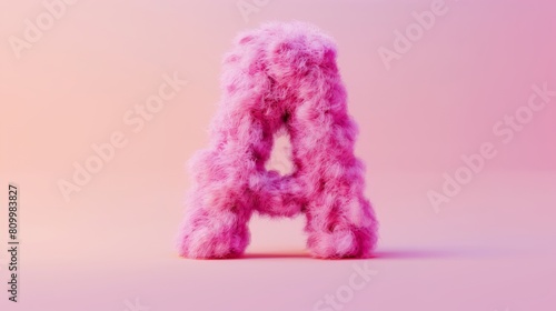 Letters  Typography design  fluffy plush texture  with candy colors
