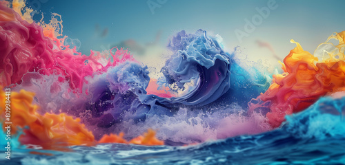 Waves and blobs  background concept  abstract