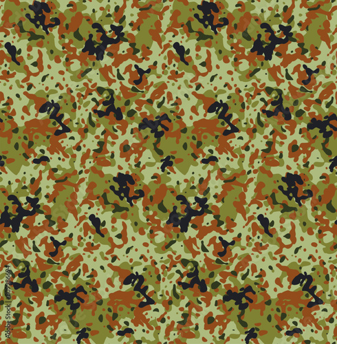 Flecktarn style camouflage pattern. Military seamless pattern, flecktarn style camouflage, textile design.