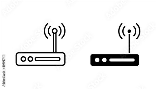Modem vector icon set, wifi router symbol. vector illustration on white background