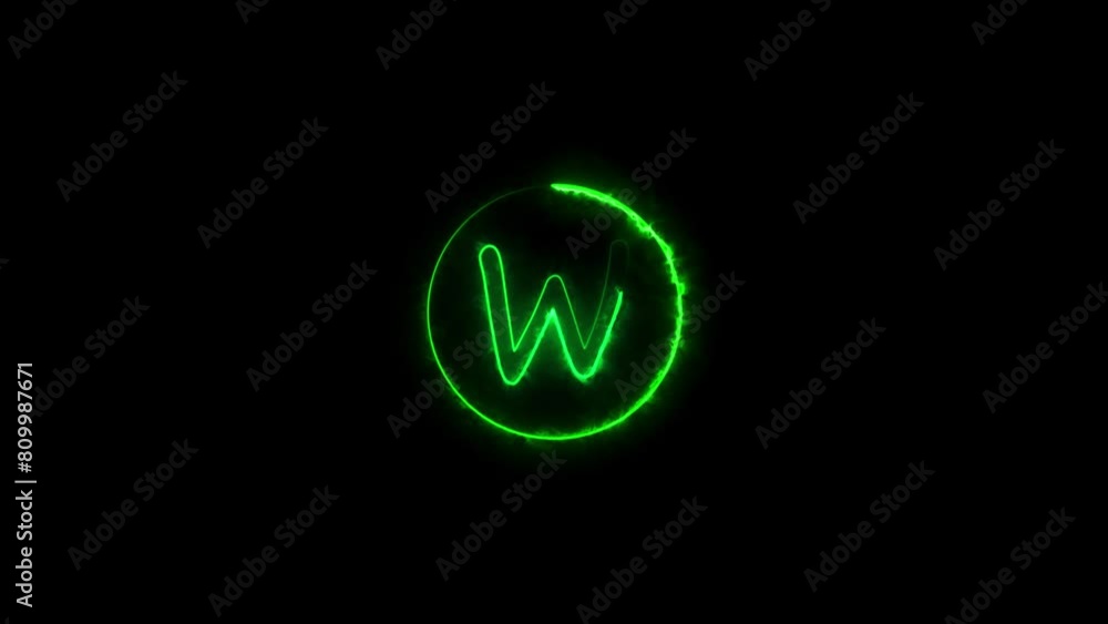 Abstract neon capital letter sign and glowing neon alphabet icon animation. Abstract neon capital letter sign and glowing neon alphabet icon animation.