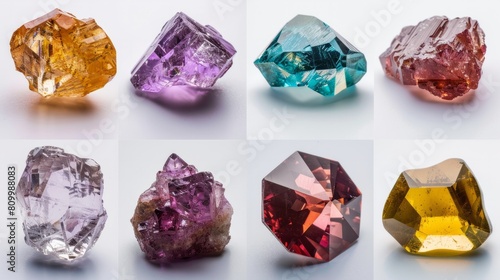 Gemstones in different angles and perspectives generative ai