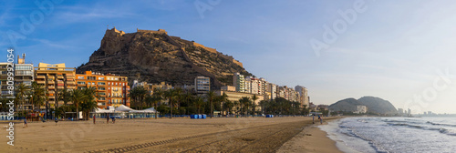 Sunrise from the Postiguet Beach in Alicante. Spain