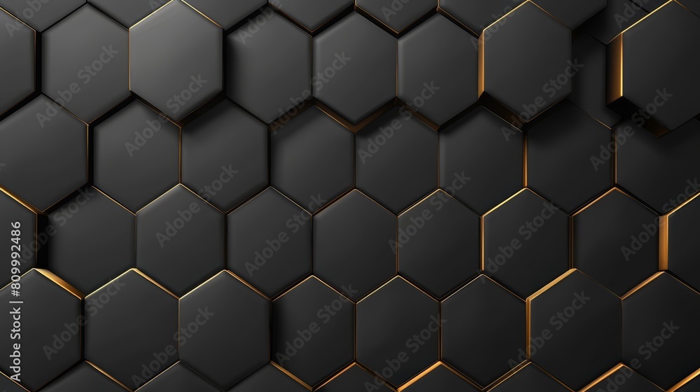 A gold stripe runs through the center of a black-and-gold hexagonal pattern A gold stripe runs through the center of a black-and-gold hexagonal pattern