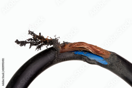 Worn-out cables pose high risks of accidents, as they can expose a metal casing to electricity. Regular inspections and timely repairs are crucial for safety. photo