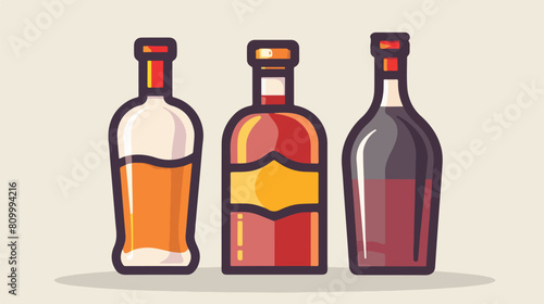 alcoholic beverage bottle icon Vector style 