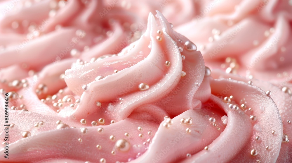 A tight shot of a frosted cupcake, adorned with pink icing and multicolored sprinkles atop A tight shot of a frosted cupcake, adorned with pink icing and multicolored sprinkles atop