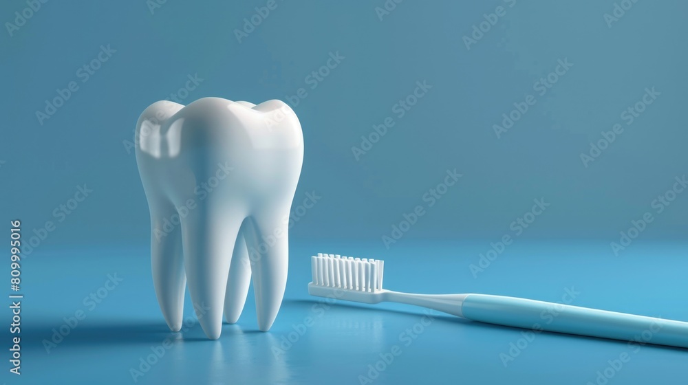 Dental hygiene products on a blue background. Suitable for healthcare concepts Dental hygiene products on a blue background. Suitable for healthcare concepts