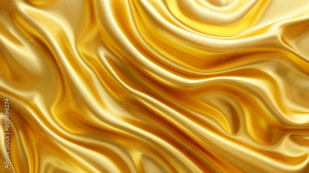 A tight shot of a yellow fabric featuring intricate, waving lines that form an undulating pattern, converging at its center A tight shot of a yellow fabric featuring intricate, waving lines that form an undulating pattern, converging at its center