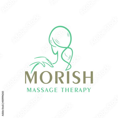 Vector abstract of hand massage therapy logo illustration design template