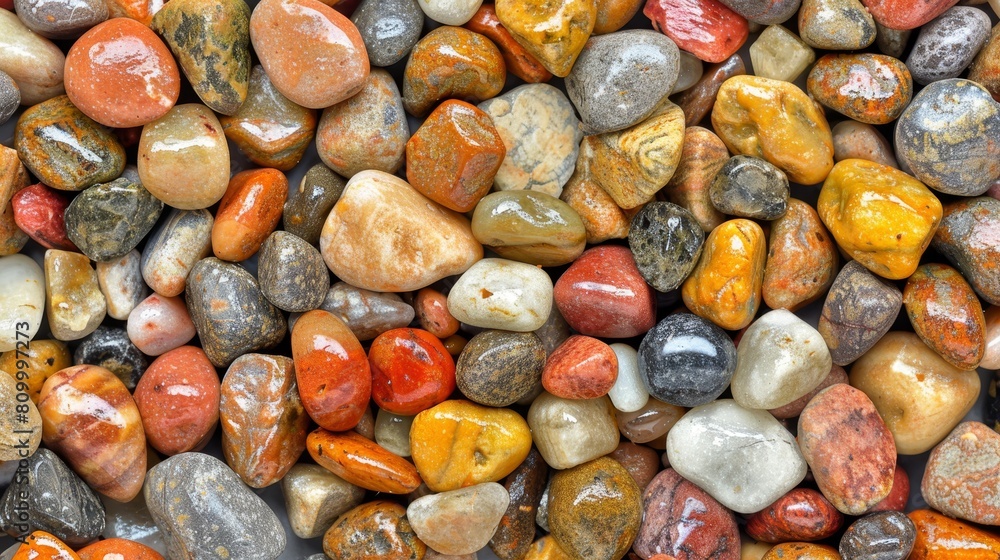 A tight shot of a rock pile with varied hued summits A tight shot of a rock pile with varied hued summits
