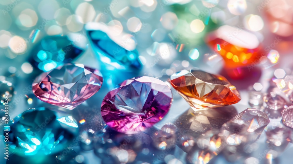 Gemstones in contrast with light backgrounds generative ai Gemstones in contrast with light backgrounds generative ai
