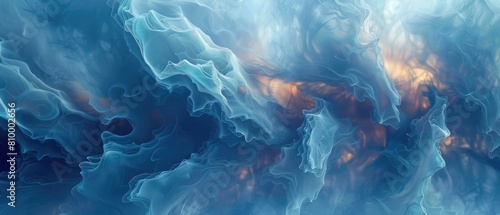 ethereal blue ruby marigold sapphire abstract wallpaper background mimicking fluid waves and serene oceanic photo