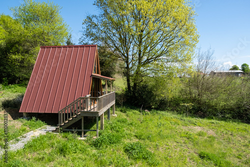 modern tiny house in the forest