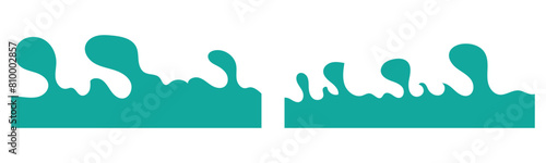 Website border and header set with drops, waves, organic and geometric shapes. Isolated vector template for website, app, poster, banner. In eps 10.
