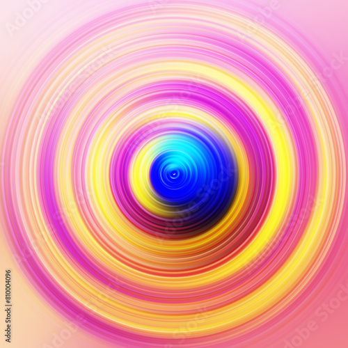 Colorful radial motion effect. Abstract rounded background. Color curves and sphere. Multi color gradient rings and circles wallpaper. Colored texture backdrop and banner.