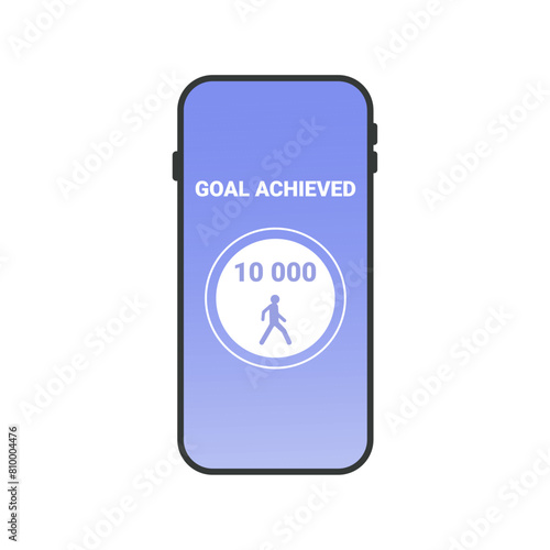 Application for tracking steps per day. 10 000 steps a day is the norm. Walk health. 