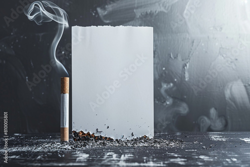 Smoking cessation campaign poster backdrop empty with space for message  photo