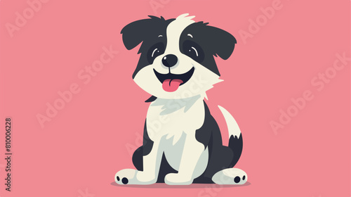 Happy dog cartoon flat vector Vector style vector design