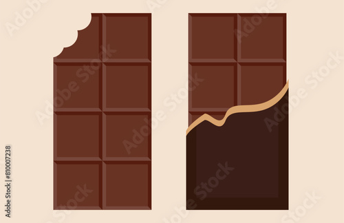 Milk chocolate bar isolated on white background
