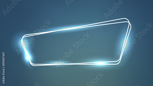Neon double frame with shining effects 