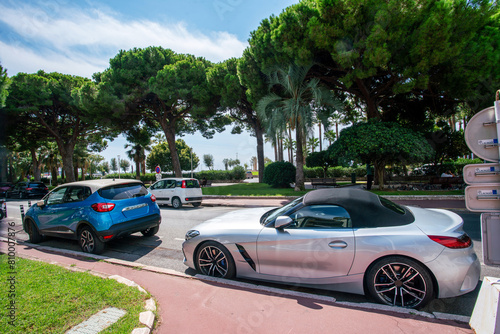 Amazing Croisette Point - peninsula  with   luxury cars (convertble car)   and awe park © Marat Lala