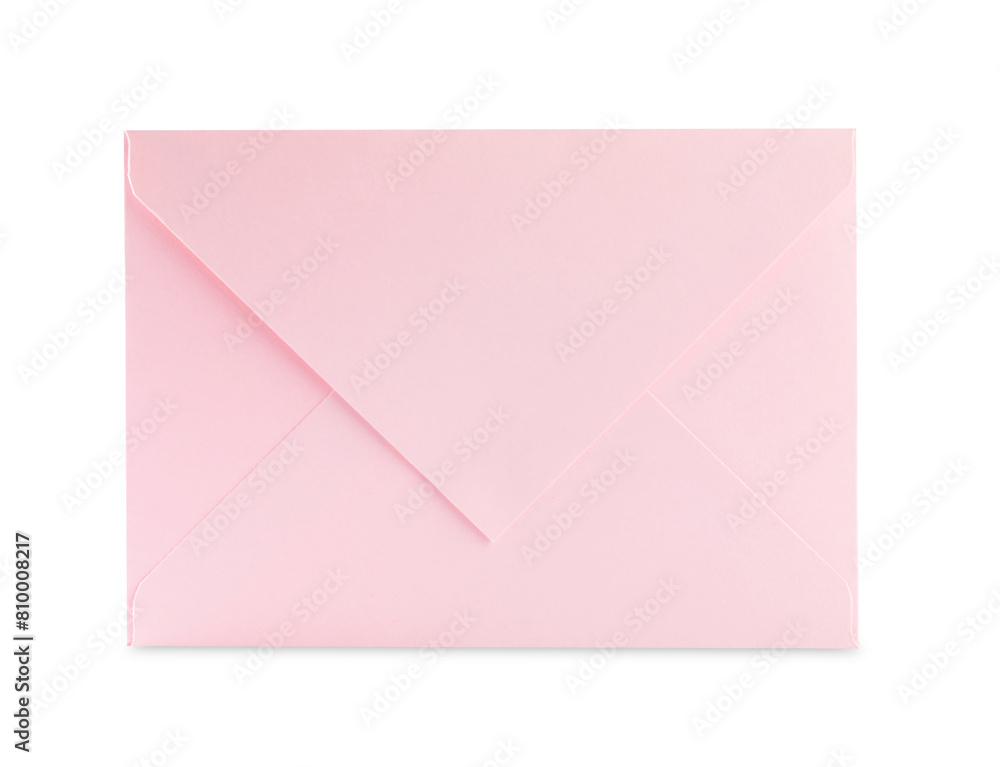 One pink letter envelope isolated on white One pink letter envelope isolated on white