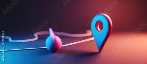 two pin icons location isolated background photo