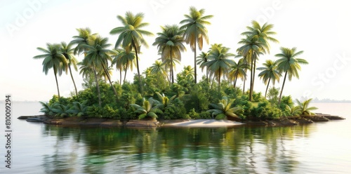 palm tree island isolated on white background © Андрей Трубицын