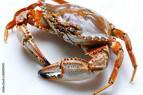 Crab isolated on white background   Close up of blue crab
