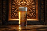 Glass of beer on the table,  Beer in a glass on a wooden background
