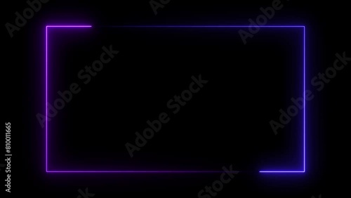 Animation of glowing neon rectangles abstract background - seamless loop - vertical photo