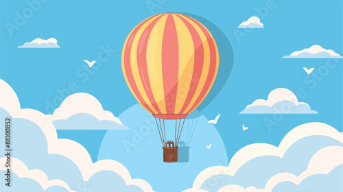 hot air balloon Flat vector vector Vector style vector