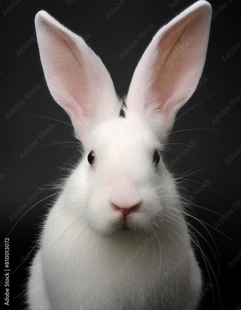 rabbit close up head on black background rabbit close up head on black background