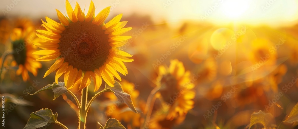 Fototapeta premium Sunflower field harvest sunflower oil