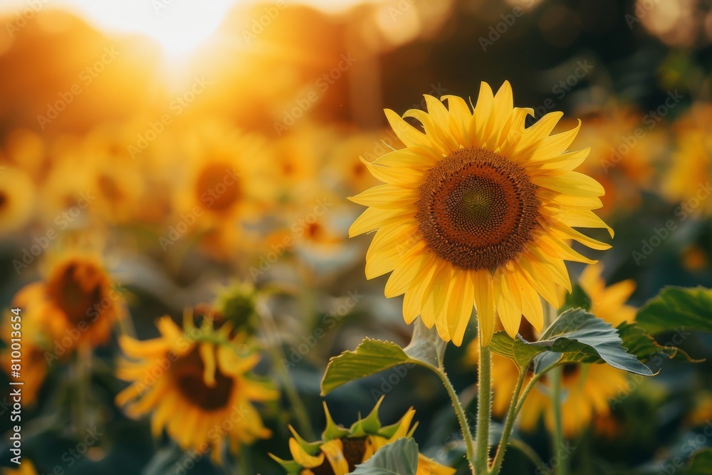 Fototapeta premium Sunflower field harvest sunflower oil