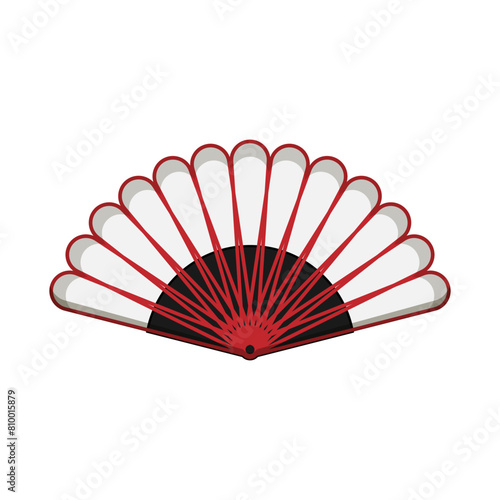 festival chinese fan cartoon. year new  paper lunar  asia red festival chinese fan sign. isolated symbol vector illustration