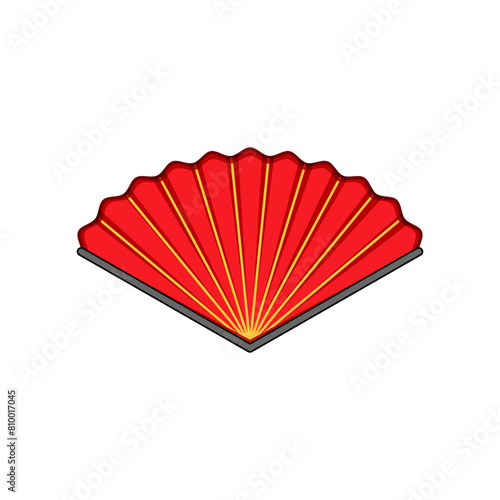 asia chinese fan cartoon. red lantern, asian spring, decoration element asia chinese fan sign. isolated symbol vector illustration